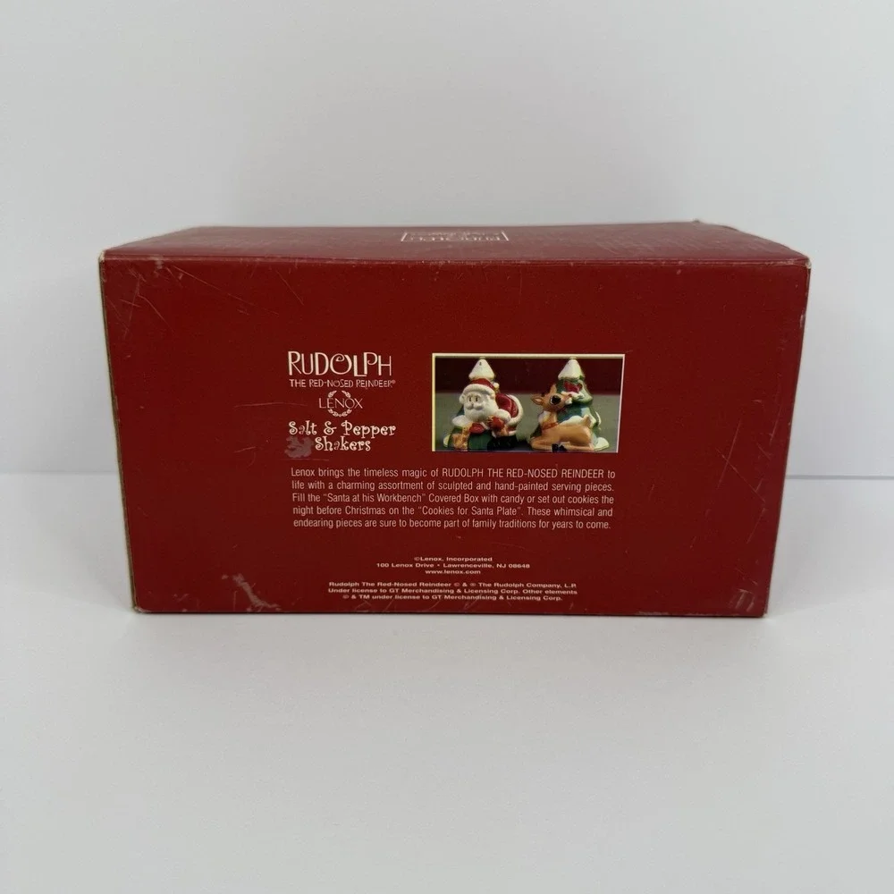Lenox Rudolph The Red Nosed Reindeer And Santa Claus Salt & Pepper Shakers
